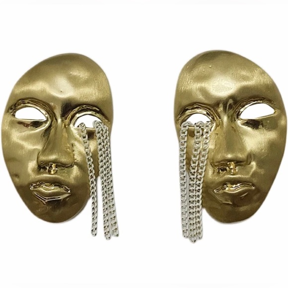 “Phantom of Opera” Gold Theatre Masquerade War Mask Sons of Harpy Tragedy Studs - Picture 6 of 16